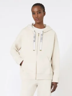 Technical jersey zip-up sweatshirt - ECRU