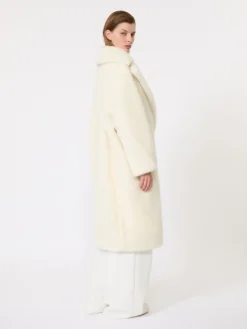 Teddy Bear Icon Coat in alpaca and wool - WHITE