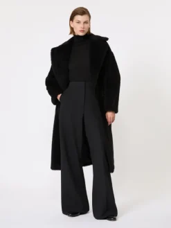 Teddy Bear Icon Coat in alpaca and wool - BLACK