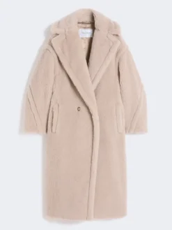 Teddy Bear Icon Coat in alpaca and wool - SAND