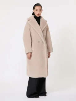 Teddy Bear Icon Coat in alpaca and wool - SAND