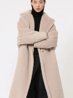 Teddy Bear Icon Coat in alpaca and wool - SAND