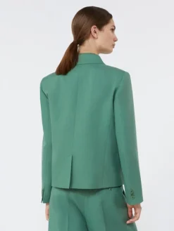 Viscose and linen blazer - GREEN