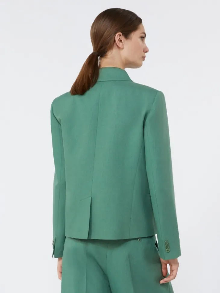Viscose and linen blazer - GREEN