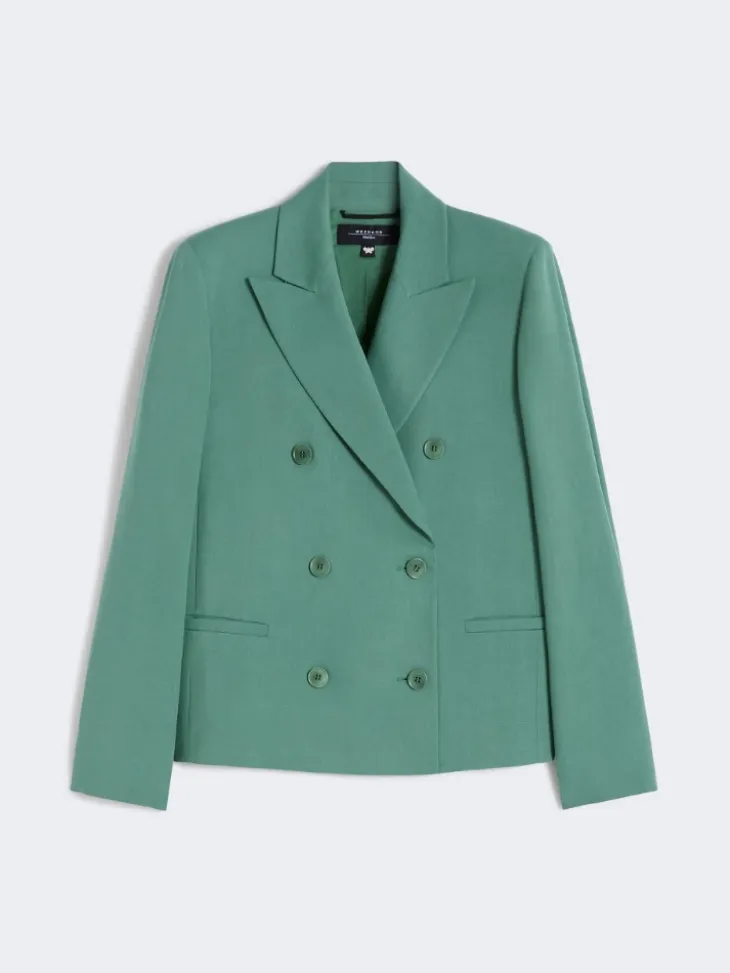 Viscose and linen blazer - GREEN