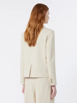Viscose and linen blazer - BEIGE
