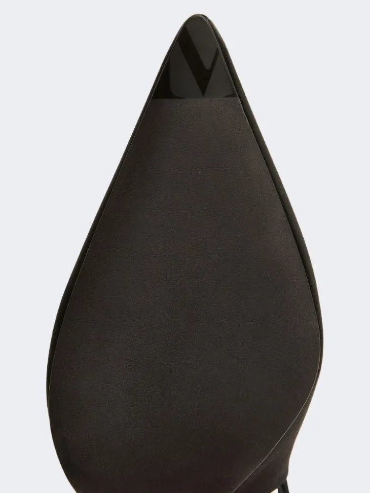 Viscose and silk satin slingbacks - BLACK