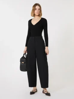 Viscose blend yarn jumper - BLACK