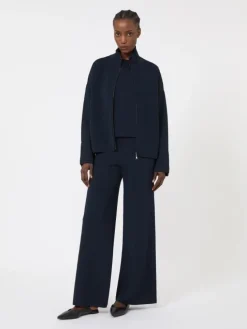 Viscose crêpe crew-neck jumper - ULTRAMARINE