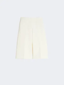 Viscose crêpe jersey Bermuda shorts - WHITE