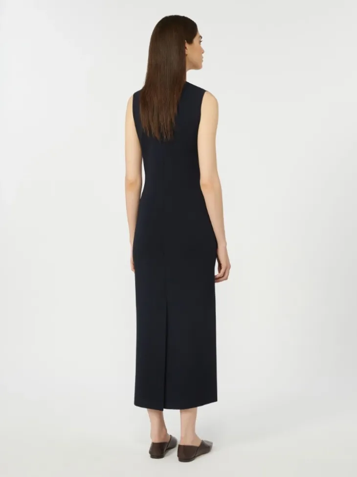 Viscose crêpe sheath dress - ULTRAMARINE