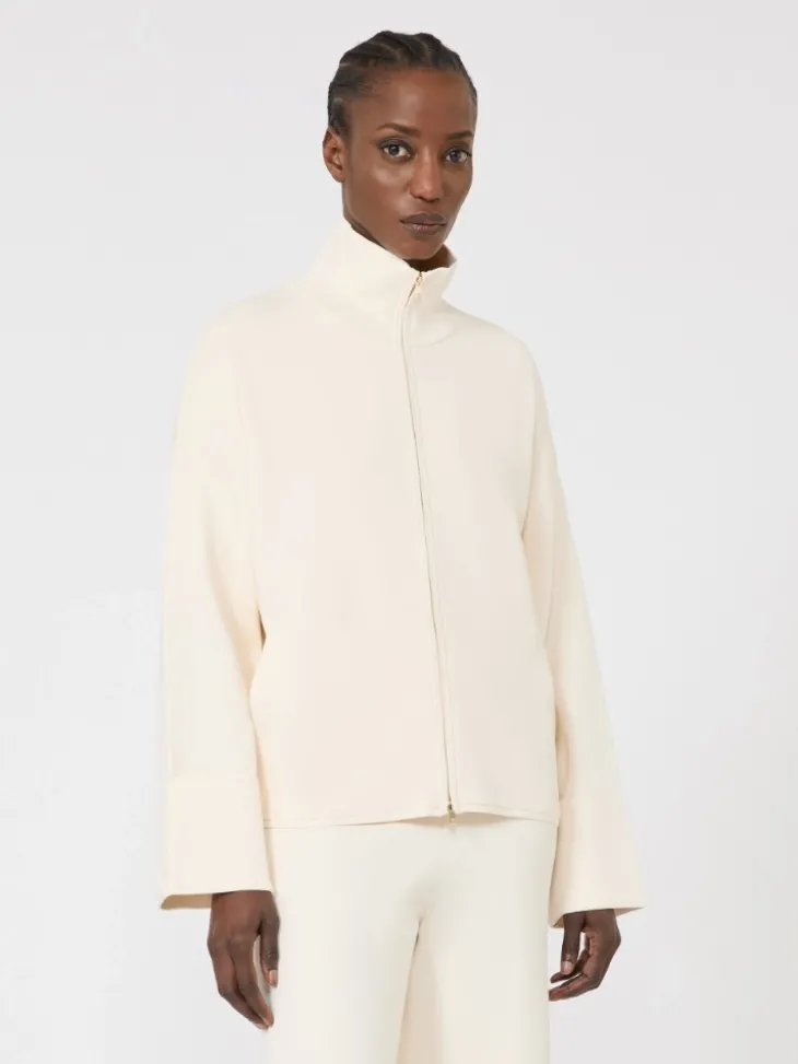 Viscose crêpe yarn cardigan - IVORY