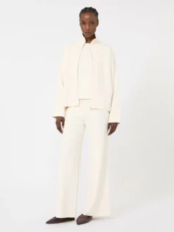 Viscose crêpe yarn cardigan - IVORY