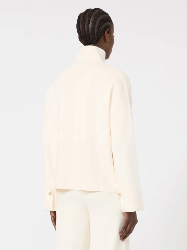 Viscose crêpe yarn cardigan - IVORY