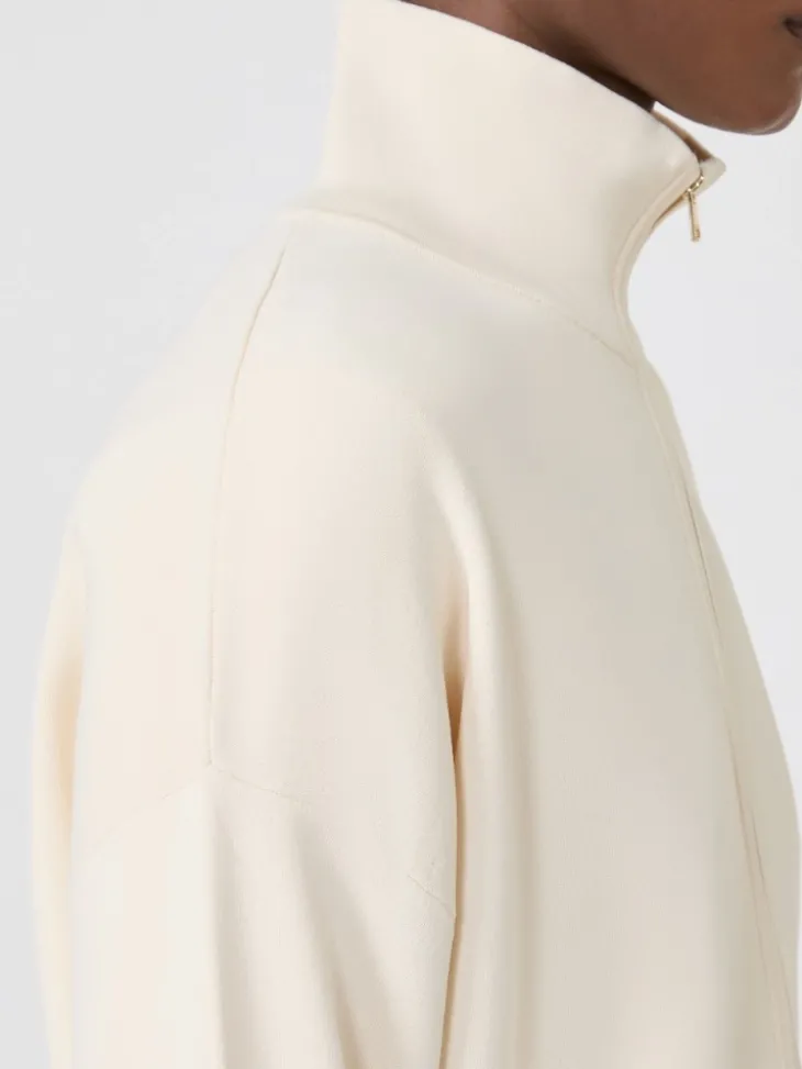 Viscose crêpe yarn cardigan - IVORY