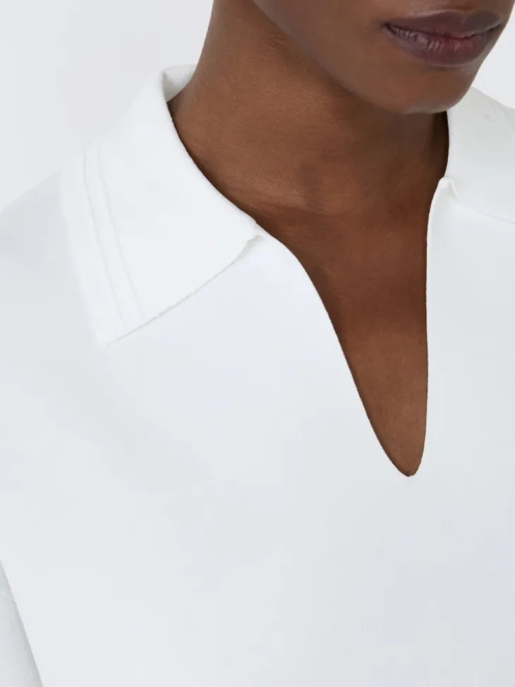 Viscose crêpe yarn jumper - OPTICAL WHITE