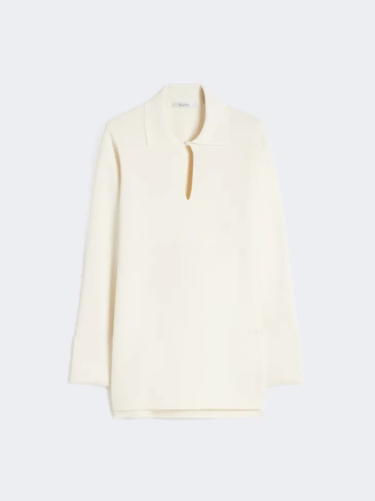 Viscose crêpe yarn jumper - IVORY