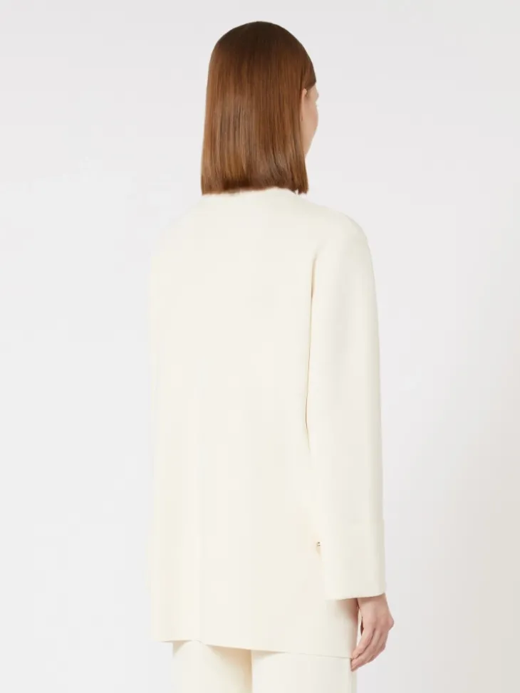 Viscose crêpe yarn jumper - IVORY
