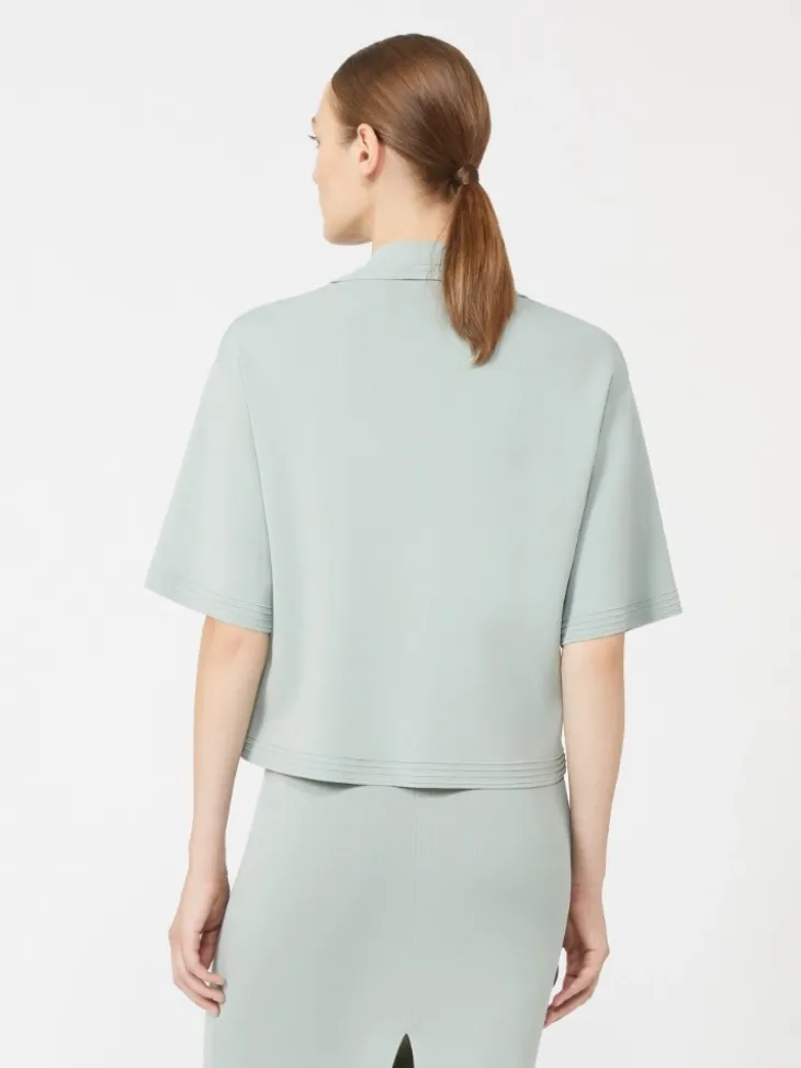 Viscose crêpe yarn jumper - SAGE GREEN
