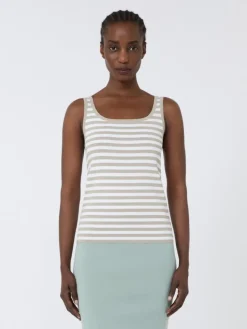 Viscose crêpe yarn sleeveless jumper - PINK