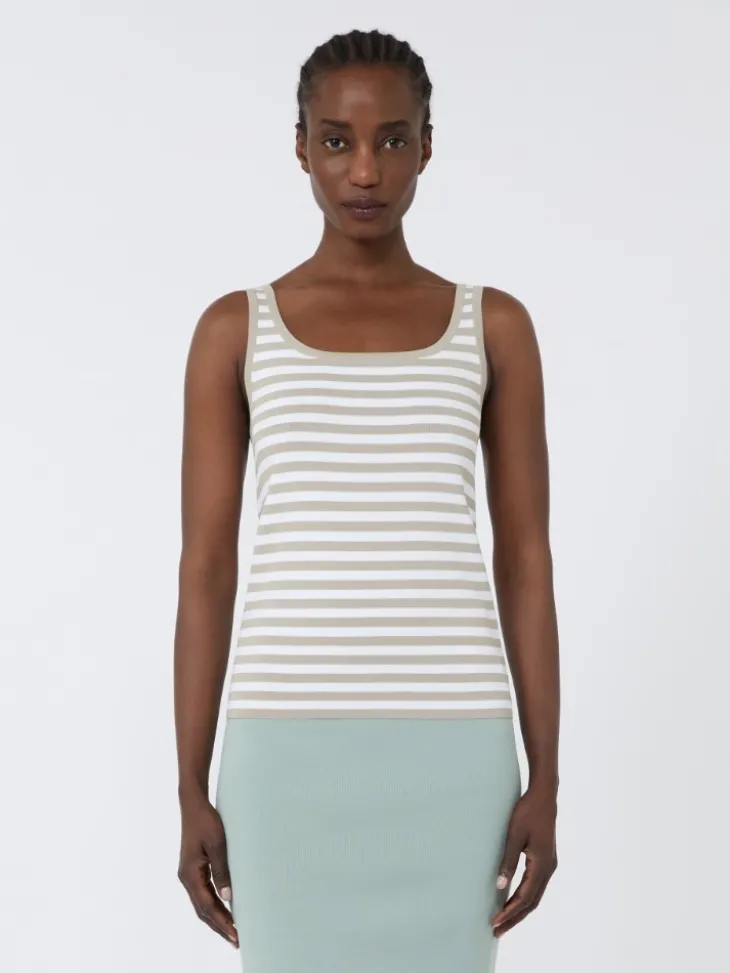 Viscose crêpe yarn sleeveless jumper - PINK