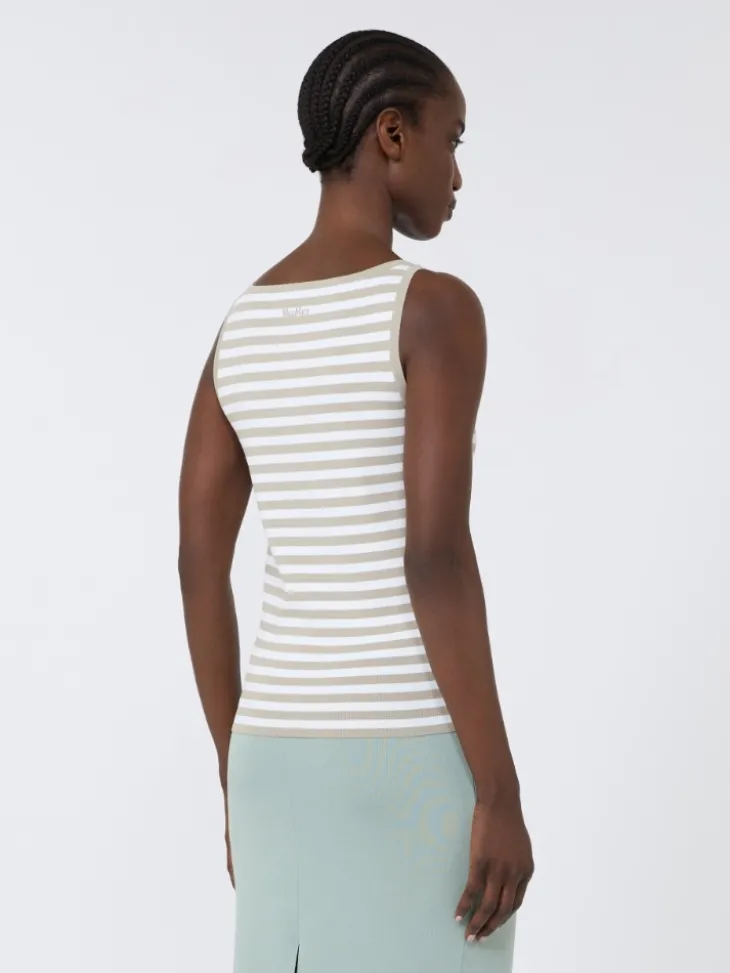 Viscose crêpe yarn sleeveless jumper - PINK