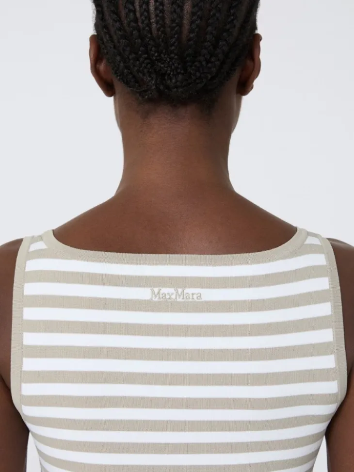 Viscose crêpe yarn sleeveless jumper - PINK