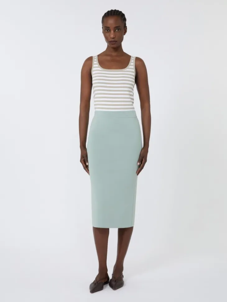 Viscose crêpe yarn sleeveless jumper - PINK