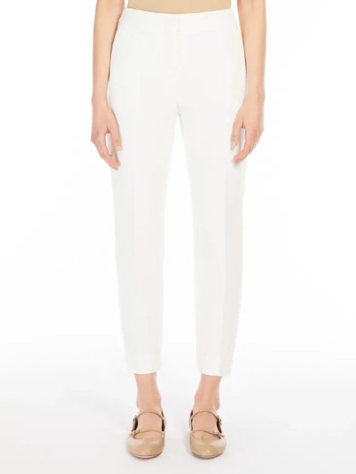 Viscose jersey trousers - WHITE