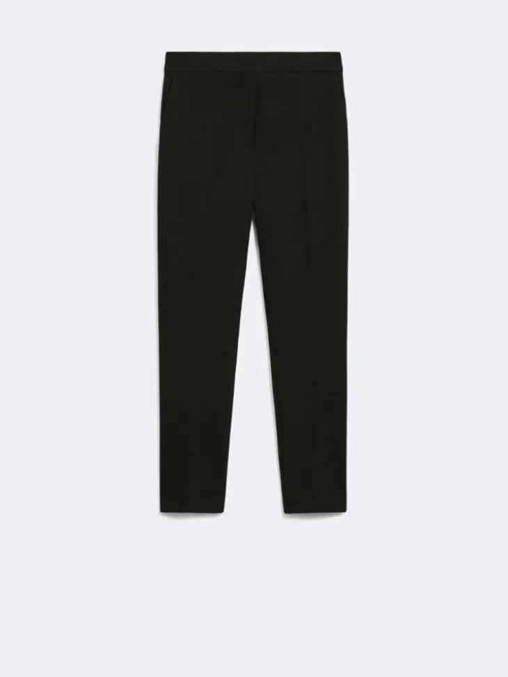 Viscose jersey trousers - BLACK