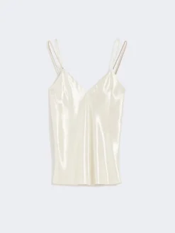 Viscose lamé top - LIGHT GOLD