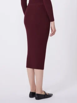 Viscose pencil skirt - BORDEAUX