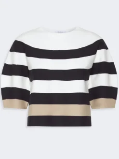 Viscose yarn cropped sweater - ULTRAMARINE
