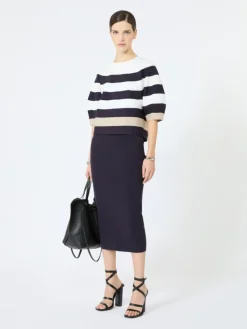 Viscose yarn cropped sweater - ULTRAMARINE
