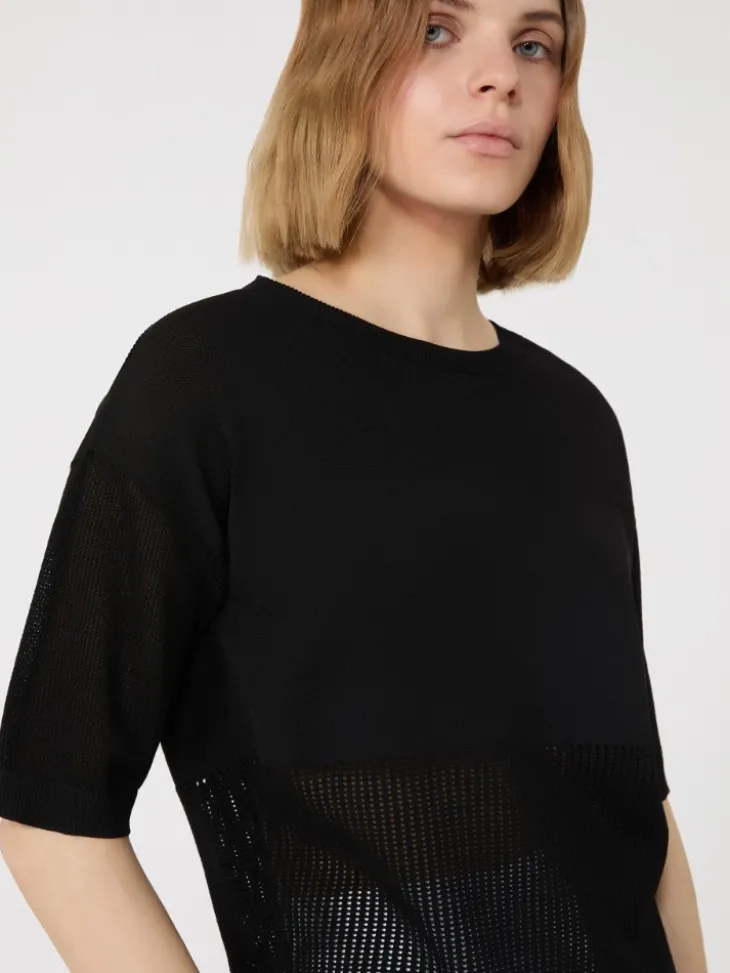 Viscose yarn jumper - BLACK