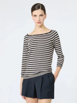 Viscose yarn sweater with scarf detail - STONE