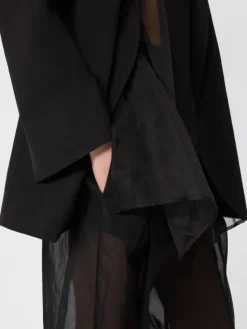 Viscose-blend double-collar blazer - BLACK