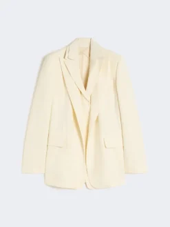 Viscose-blend double-collar blazer - LIGHT YELLOW