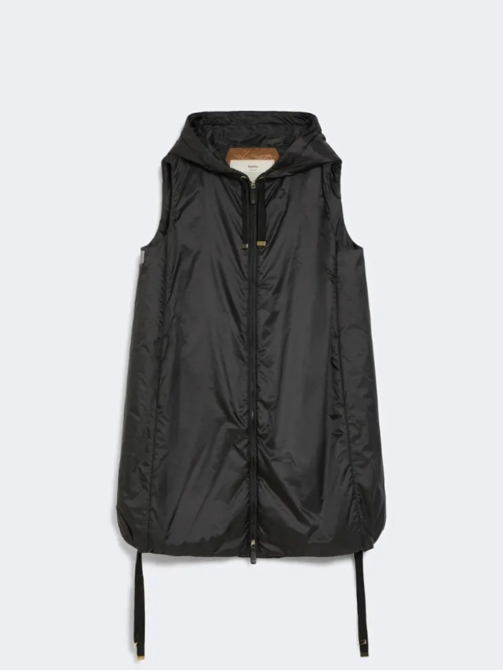 Water-repellent canvas gilet - BLACK