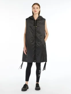 Water-repellent canvas gilet - BLACK