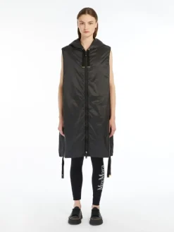 Water-repellent canvas gilet - BLACK