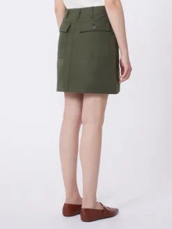 Water-repellent canvas mini skirt - KAKI