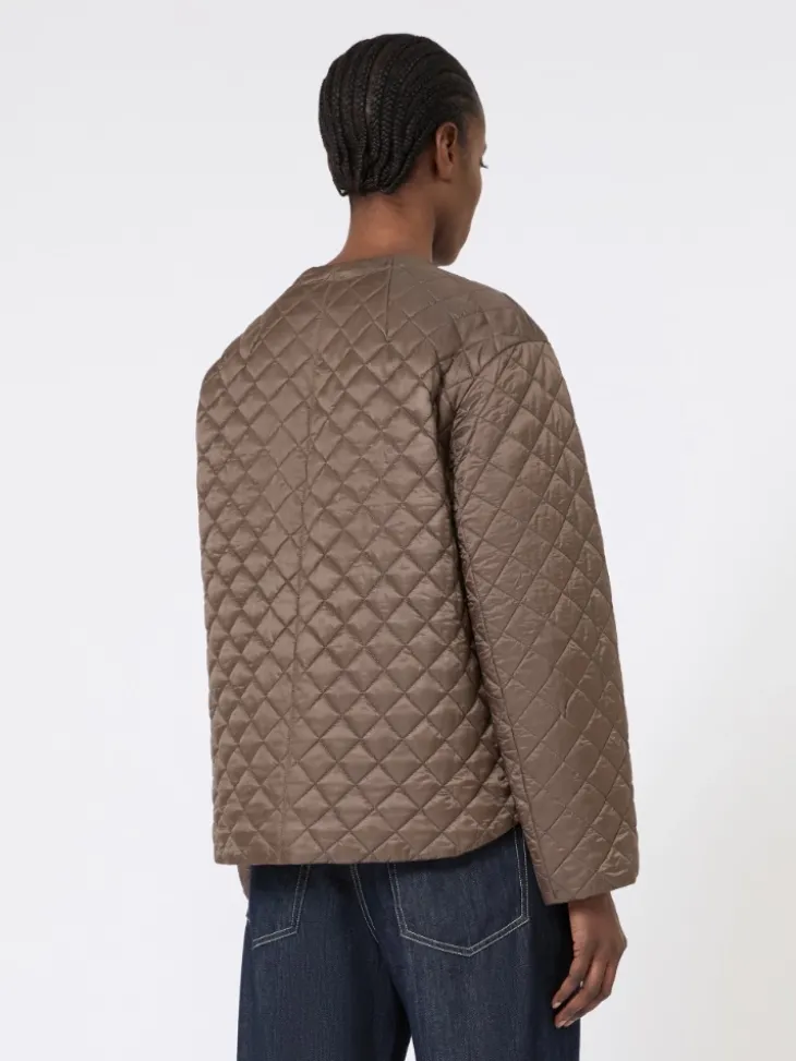 Water-repellent canvas padded jacket - HAZELNUT BROWN