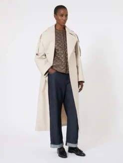 Water-repellent canvas padded jacket - HAZELNUT BROWN
