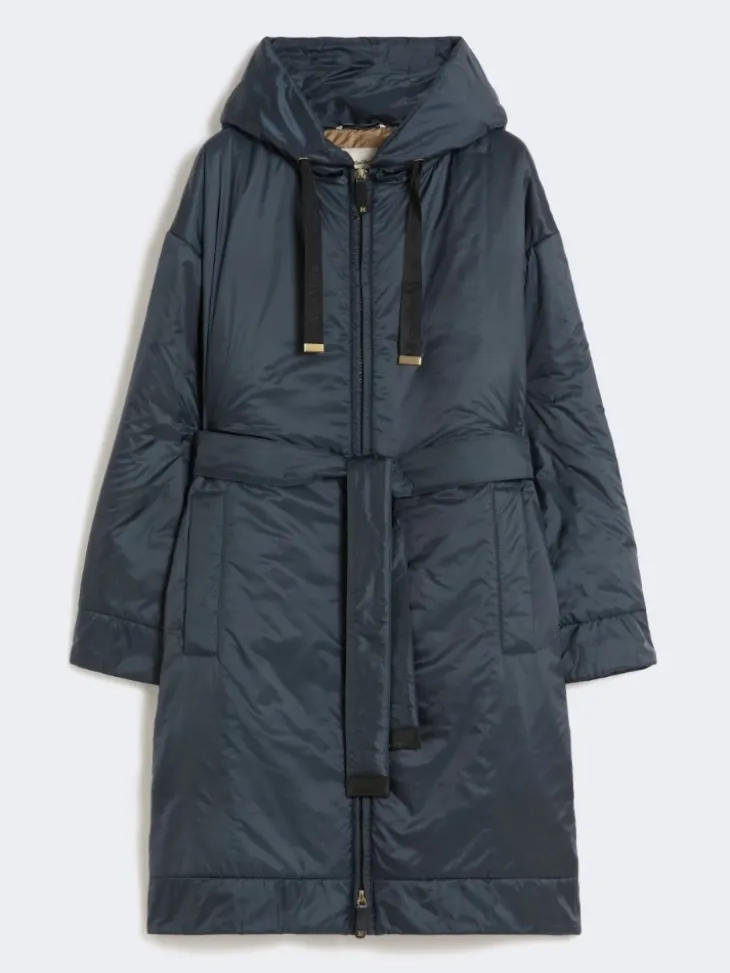 Water-repellent canvas padded parka - MIDNIGHTBLUE