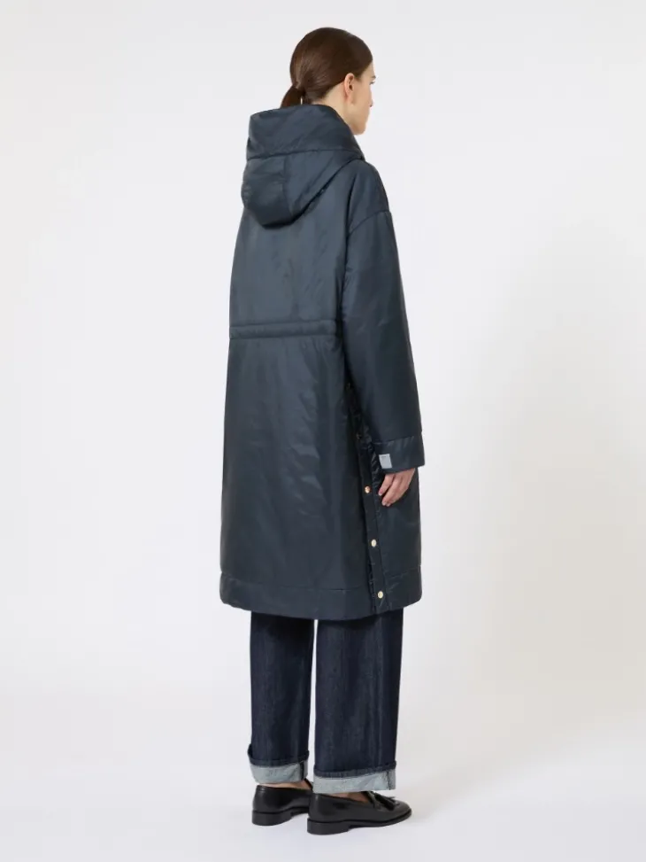 Water-repellent canvas padded parka - MIDNIGHTBLUE