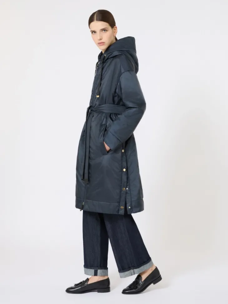 Water-repellent canvas padded parka - MIDNIGHTBLUE