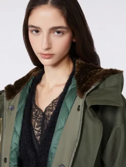 Water-repellent canvas parka - KAKI