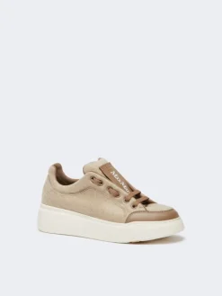 Water-repellent cashmere trainers - BEIGE