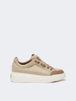 Water-repellent cashmere trainers - BEIGE